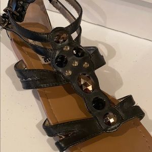 Black sparkly sandals